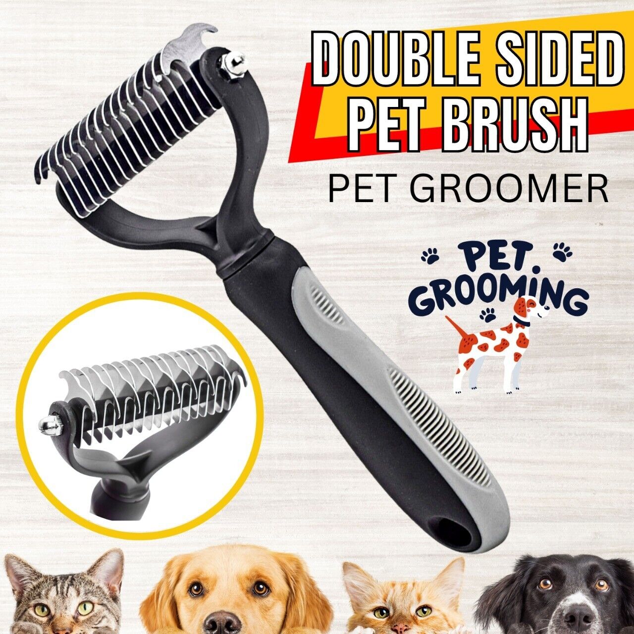 Pet Deshedding Brush Dog Cat Hair Remover Mitt Massage