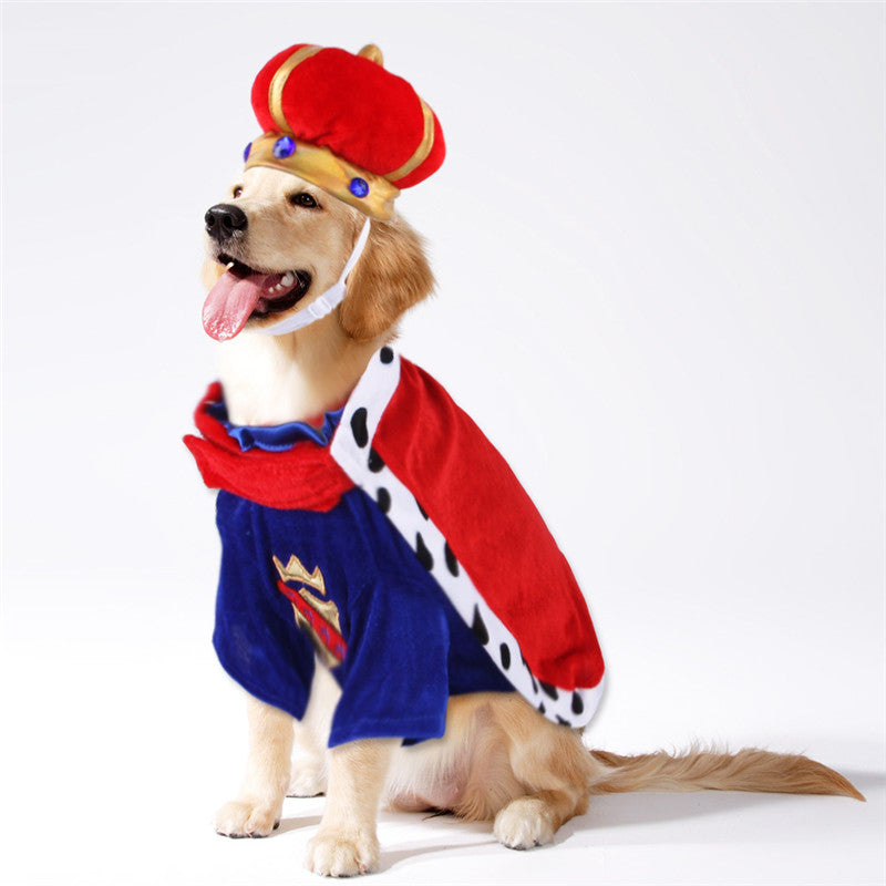 Pet King Cloak Accessories Set Dog Crown Hat for dogs