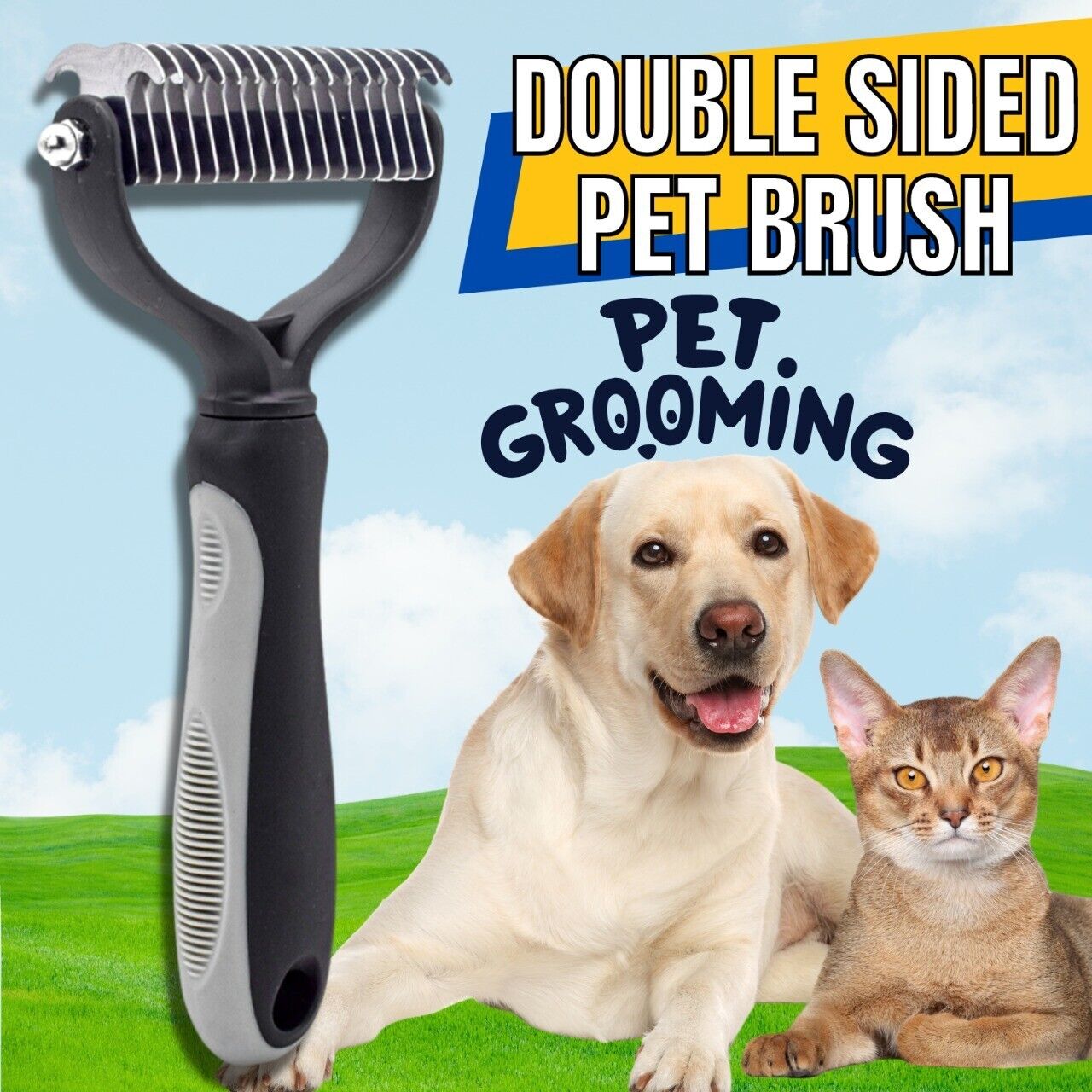 Pet Deshedding Brush Dog Cat Hair Remover Mitt Massage