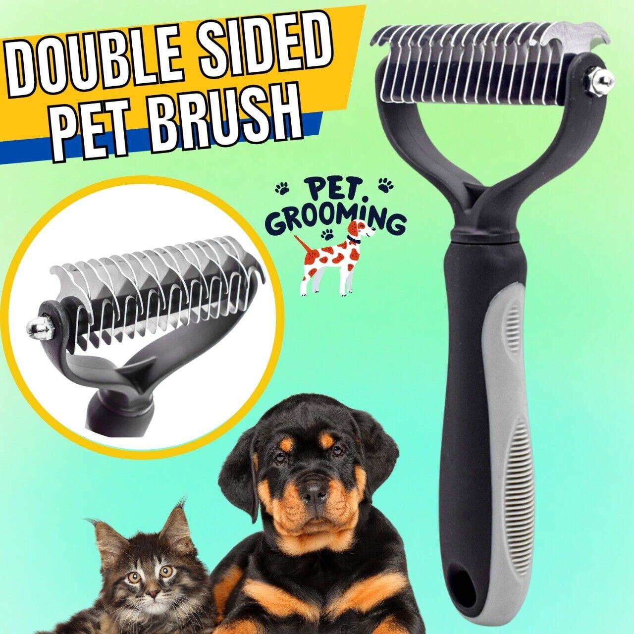 Pet Deshedding Brush Dog Cat Hair Remover Mitt Massage