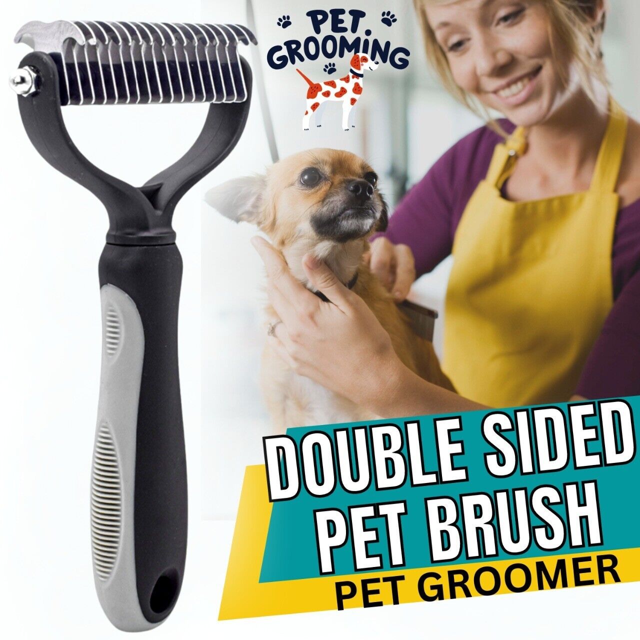 Pet Deshedding Brush Dog Cat Hair Remover Mitt Massage