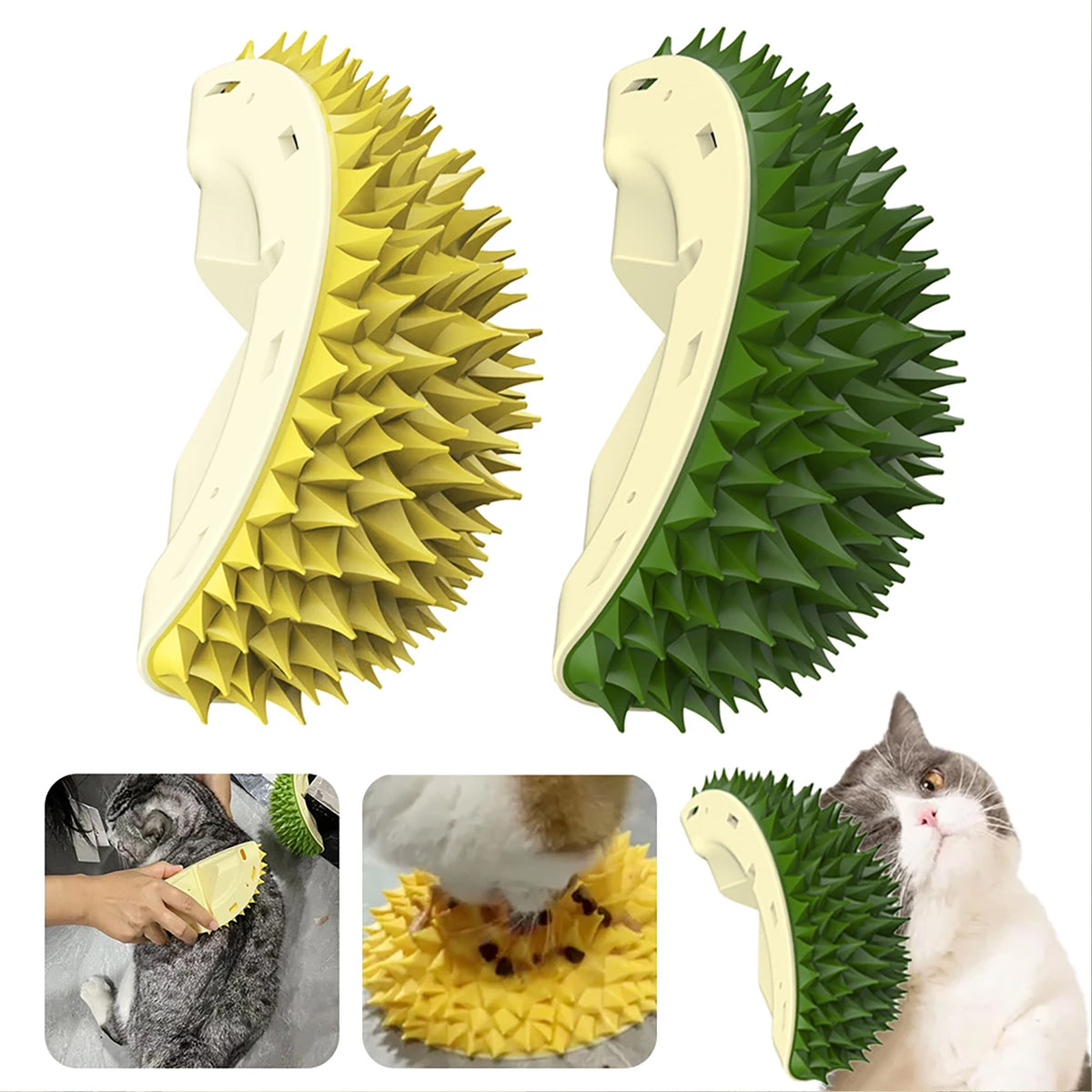 Durian Cat Brush Dog Self Groomer, Wall Corner Massage Combs